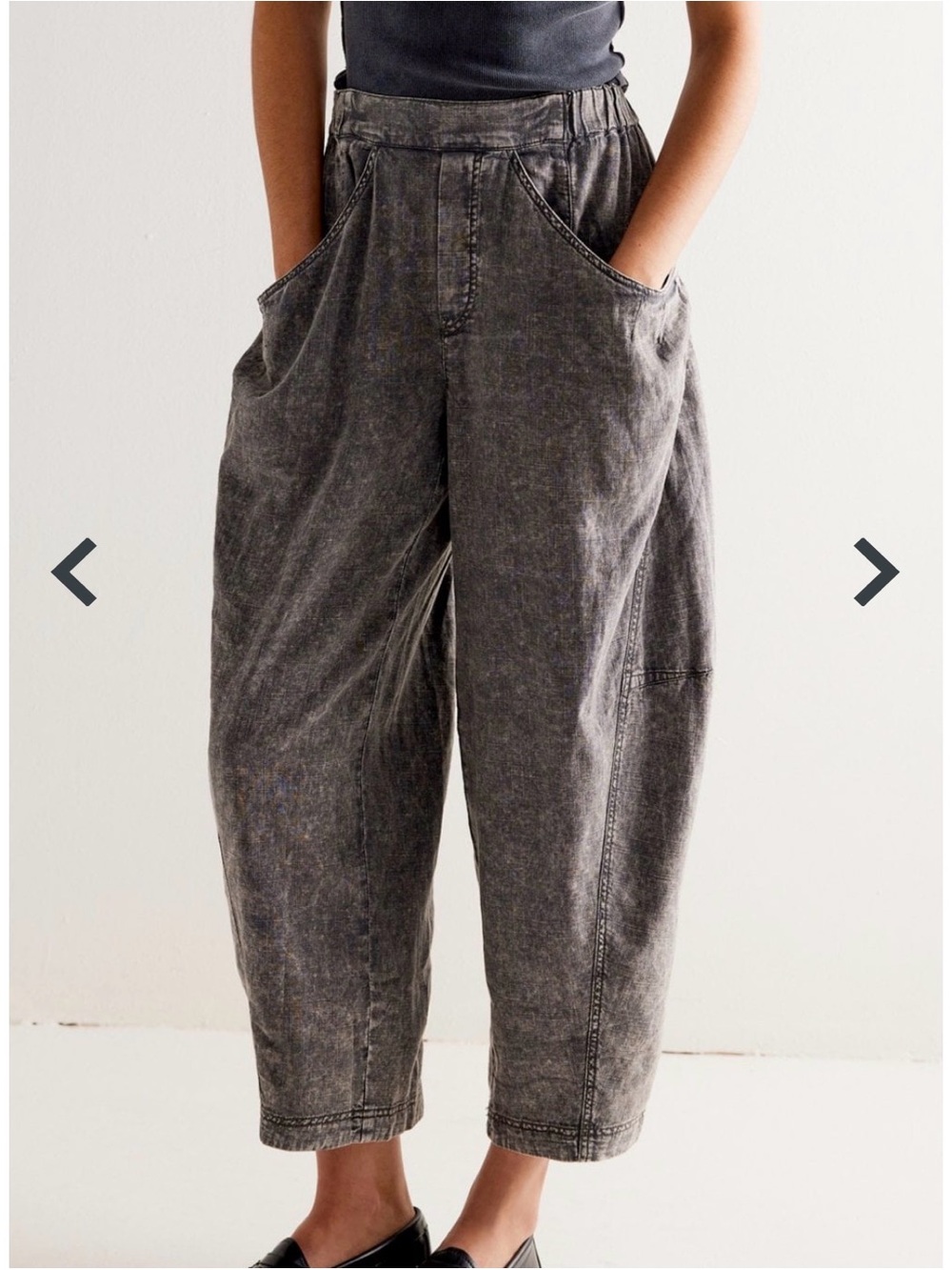 Free People High Road Pull On Barrel Pants Linen Blend